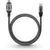 Ethernet-Cable USB-C 3.2 Gen2 Plug > RJ-45 Plug (black/Silver, 5 Meter, braided textile jacket)