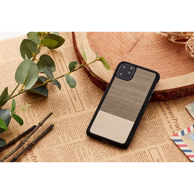 Smartphone case man and wood for iPhone 11 Pro — black, protective cover