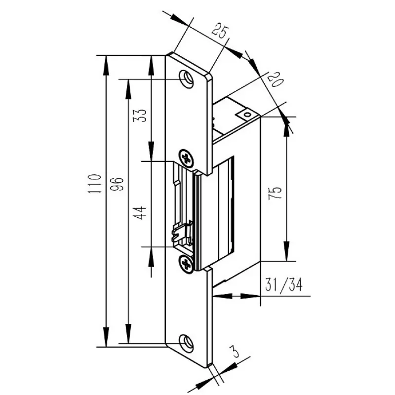 Electric strike with lock memory, 600mA, 12V