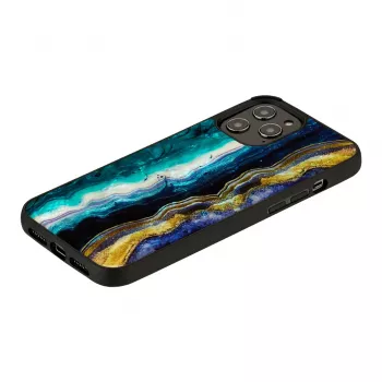 Protective phone case iKins for Apple iPhone 12 Pro Max — purple agate design