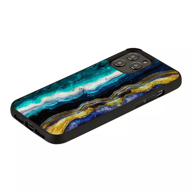 Protective phone case iKins for Apple iPhone 12 Pro Max — purple agate design
