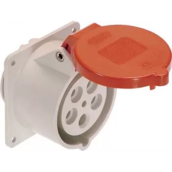 Industrial CEE Panel Socket AS Schwabe 60440 — 16A 5‑pole 400V panel-mounted connector