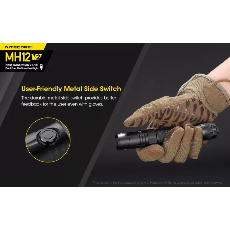 Hand flashlight Nitecore MH12 V2 Black