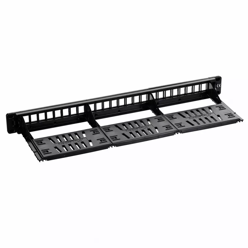 Lanberg PPKS-1124-B 24-Port 1U 19-Inch Blank Keystone Patch Panel, Black ABS