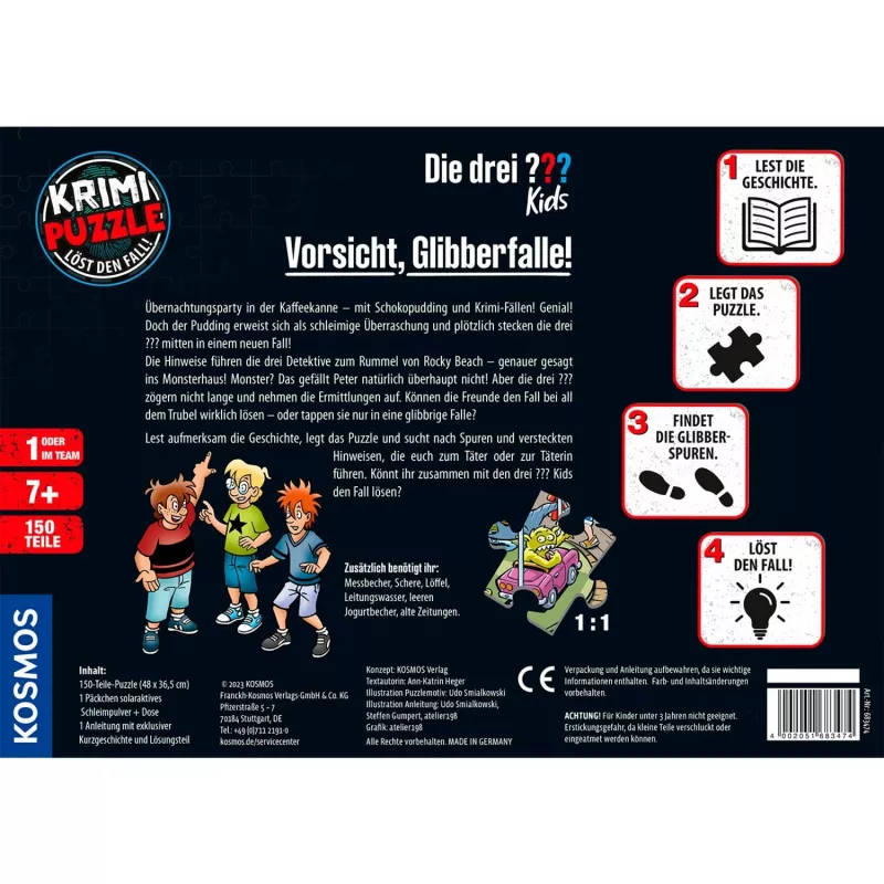 detective-Puzzle Die drei Kids: Vorsicht Glibberfalle (150 Pieces)