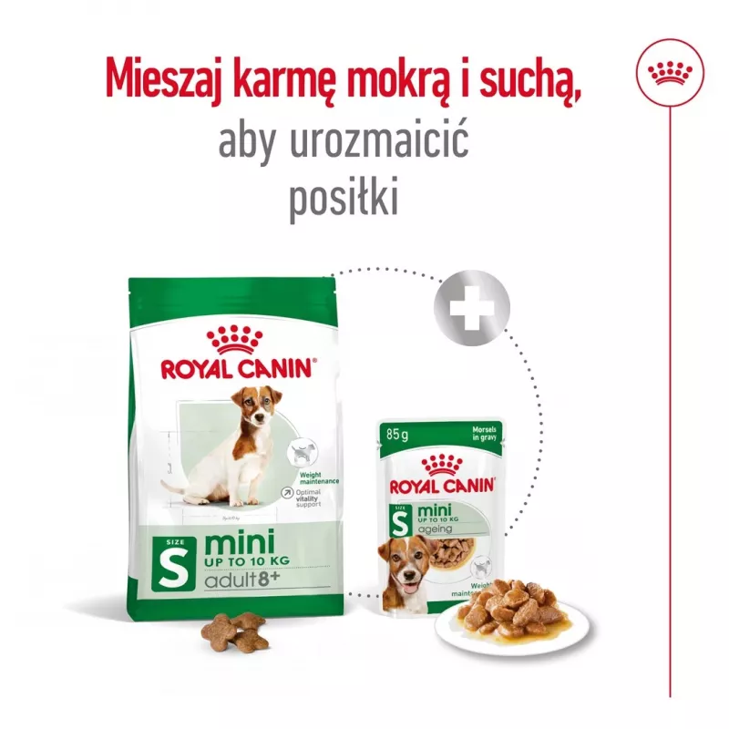 Dry dog food Royal Canin Mini Adult 8+ 800 g — small breed, poultry, 27% protein, 16% fat