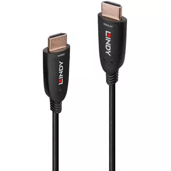 Lindy 15m Fibre Optic Hybrid HDMI 8K60 Cable, 15 m, HDMI Type A (Standard), HDMI Type A (Standard), 48 Gbit/s, Black