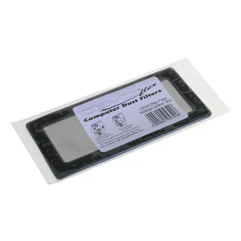 Dust filter DEMCiflex Standard for 2 x 40mm fans, black, 130.7×60 mm