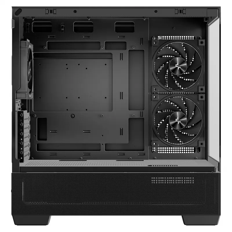 PC Midi Tower DeepCool CG380 3F — Black, 235×437×451 mm, supports 2x120 mm side + 1x120 mm rear fans, bottom PSU, 2.5 inch/3.5 inch HDD