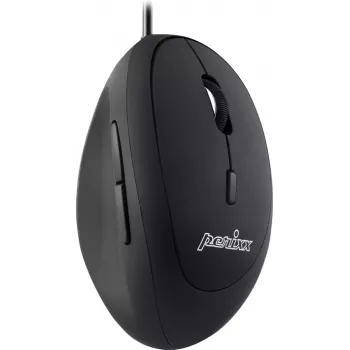 Perixx PERIMICE-519, small ergonomic mouse, for right-handers, USB wired, black