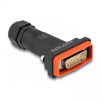 DeLOCK D-Sub 15 pin male with housing IP67 waterproof