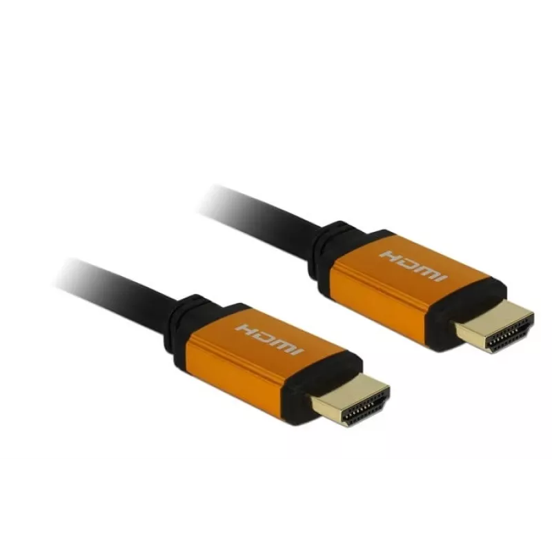 DeLOCK - HDMI-Cable - HDMI (M) to HDMI (M) - 50 cm - Triple Insulation - Black, Gold - 8K Support