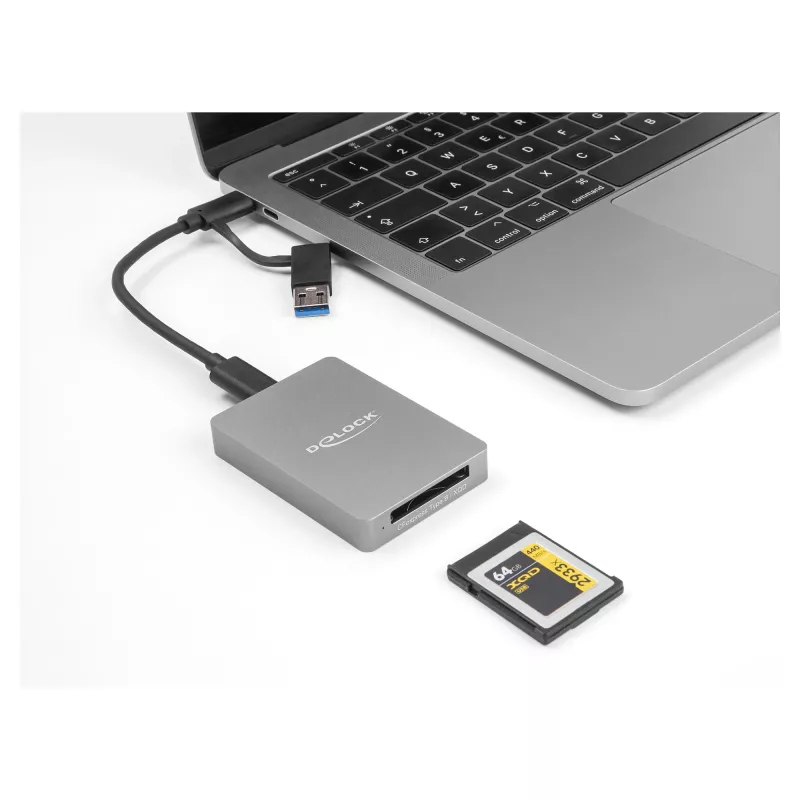 DeLOCK USB Type-C Card Reader CFexpress XQD Aluminium Grey 10000 Mbit/s
