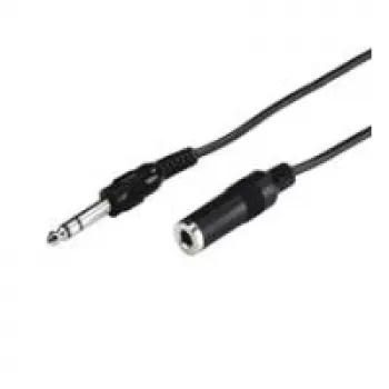 Wentronic Goobay 6,35mm-jack-Extension Cable, 5 m - jack 6,35 mm-Plug (3-Pin, Stereo) > jack 6,35 mm-Socket (3-Pin, Stereo) (50428)