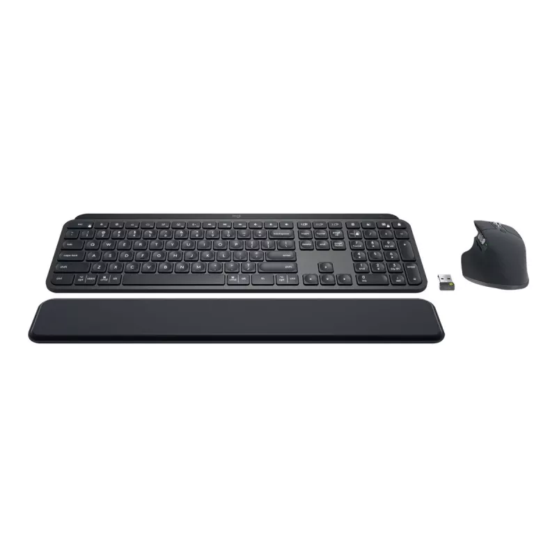 Logitech MX Keys Combo for Business - Keyboard-and-Mouse-Set - backlit - Wireless - Bluetooth LE - QWERTY - GB - Graphite