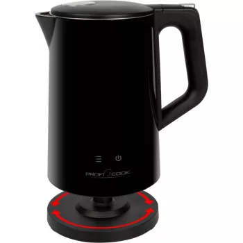 Electric kettle ProfiCook PCWKS1243 — 1.7 L, 2200 W, temperature control 50–100°C, black