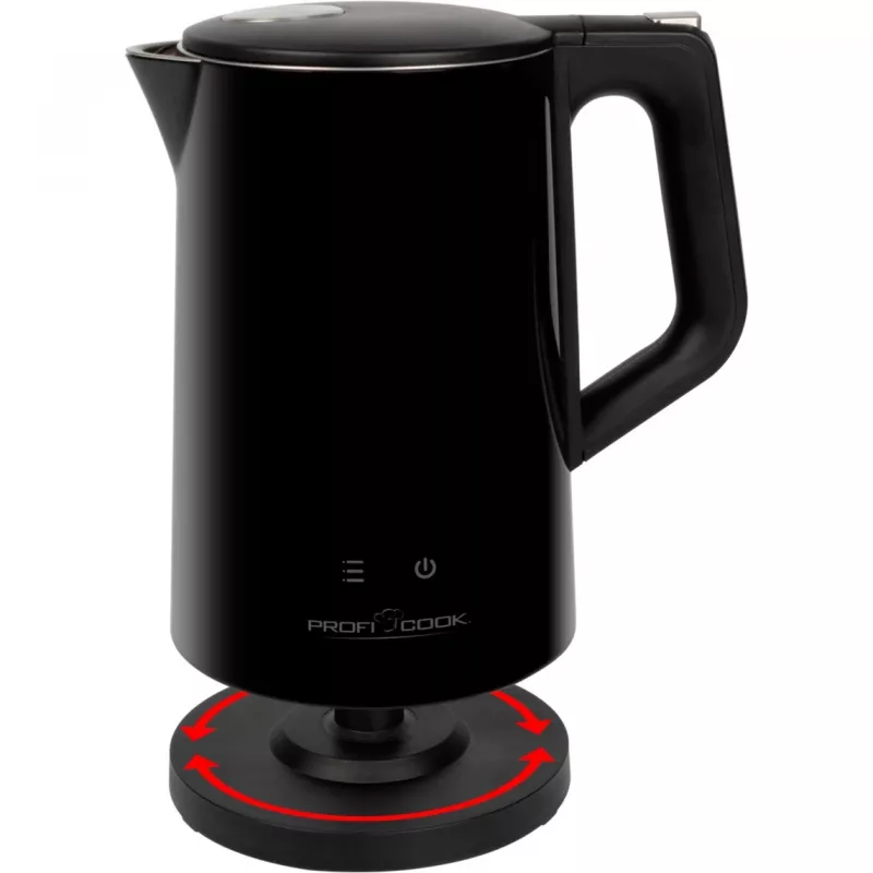 Electric kettle ProfiCook PCWKS1243 — 1.7 L, 2200 W, temperature control 50–100°C, black