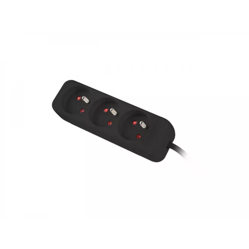 LANBERG PS0-03E-0300-BK 3M Black 3X 230V Lanter EXTENSION PL. CABLE FROM FULL COPPER