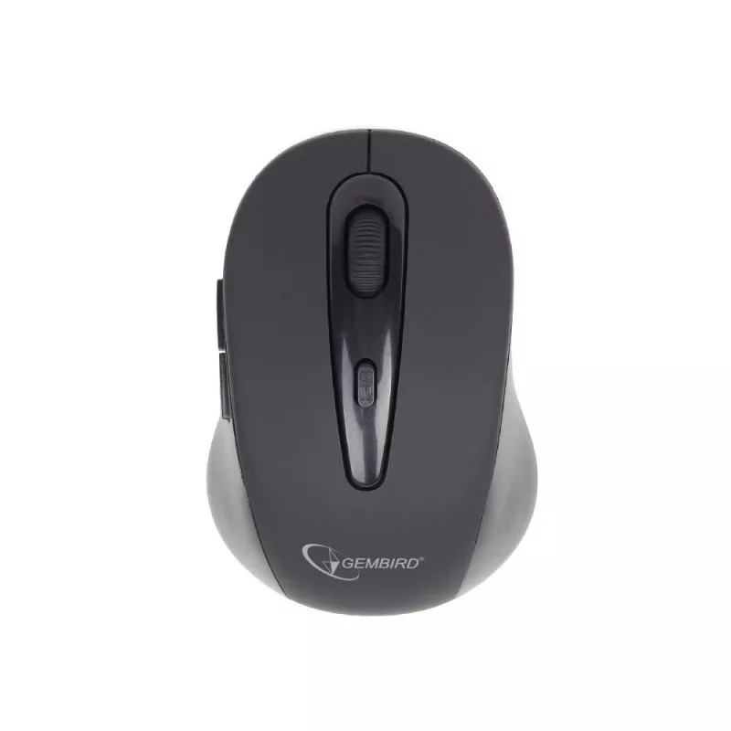 Wireless Bluetooth optical mouse GEMBIRD MUSWB2 — right-hand, 1600 DPI, 6-button, black/grey, AAA battery