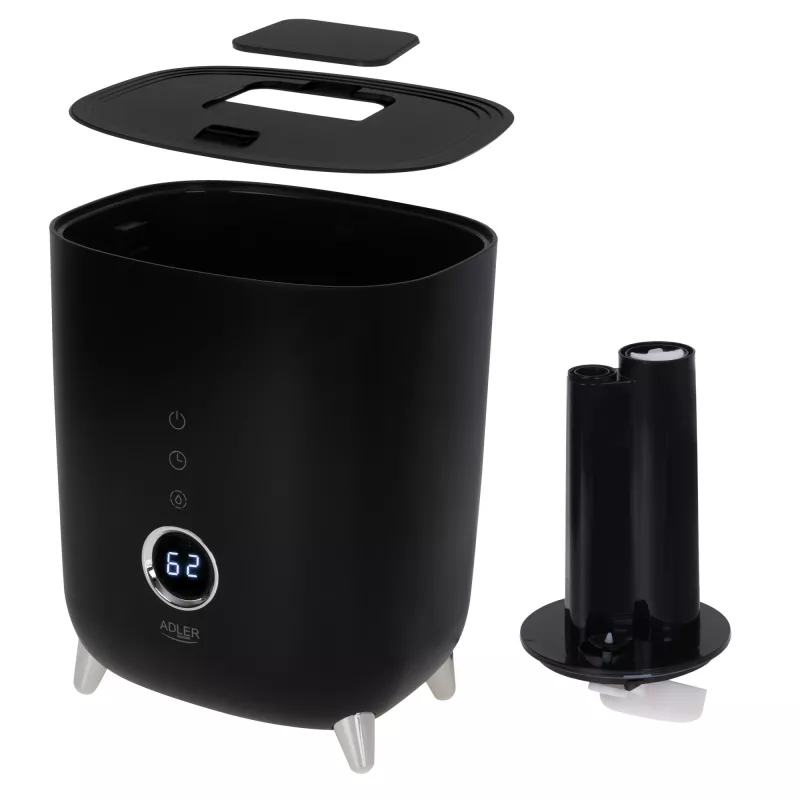 Adler | AD 7972 | Humidifier | 23 W | Water tank capacity 4 L | Suitable for rooms up to 35 m2 | Ultrasonic | Humidification capacity 150-300 ml/hr | Black