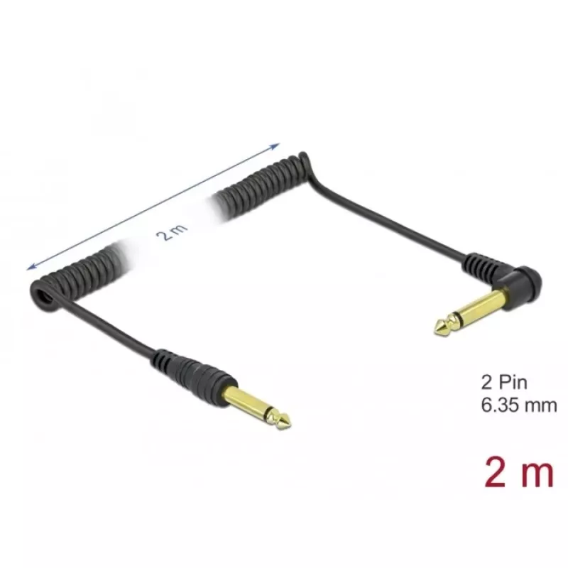 Audio Cable DeLOCK 85939 2m 6.35mm Black