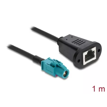 Coaxial cable DELOCK 90700 — 1 m, HSD Z to RJ-45, black/blue