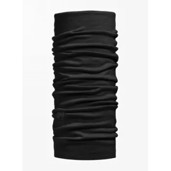 Buff 100637 Merino Lightweight Neck Gaiter, Unisex, Merino Wool, Solid Black