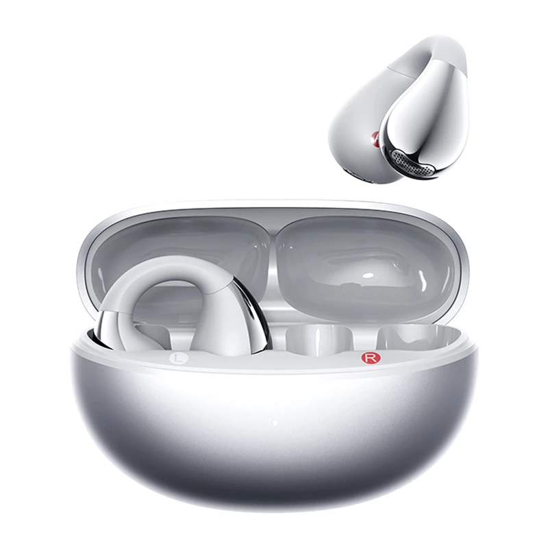 Wireless ear-hook headphones QCY Crossky Clip C30S, silver