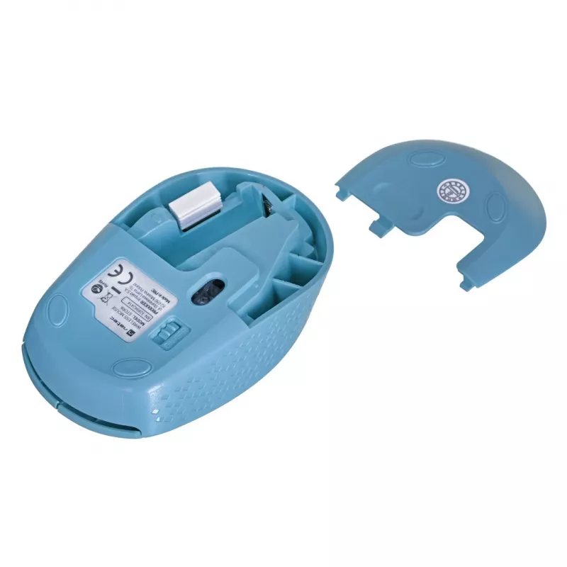 Wireless ambidextrous mouse NATEC STORK — Bluetooth + USB Type-A, 1600 DPI, 3 buttons, light blue