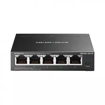 Unmanaged Network Switch TP-LINK Mercusys MS105GS-M2 — 5-port Gigabit Ethernet (10/100/1000), Black