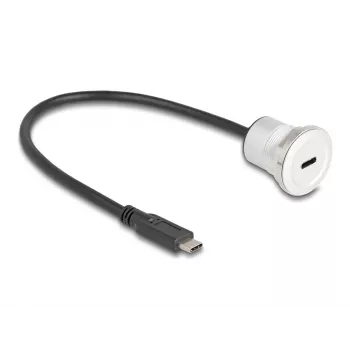 USB Cable DeLOCK 88183 0.3m USB C Black Silver