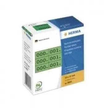 Number labels HERMA triplicate numbers self-adhesive 10x22 mm green/black