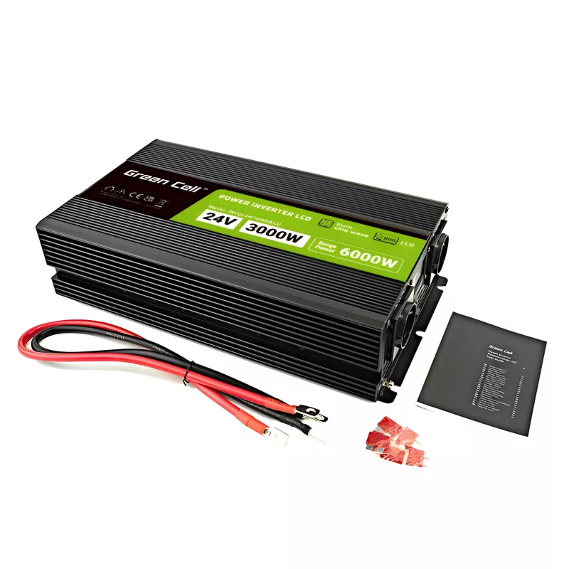 Car inverter Green Cell INVGC24P3000LCD 24V 3000W Pure Sine Wave, 230V 50Hz, LCD, Type F