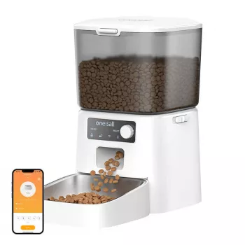 Automatic pet food dispenser Oneisall PFD001 Pro white — 4L capacity, programmable feeding