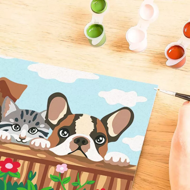 Painting kit Ravensburger CreArt — dogs and cats (paint-by-numbers set)