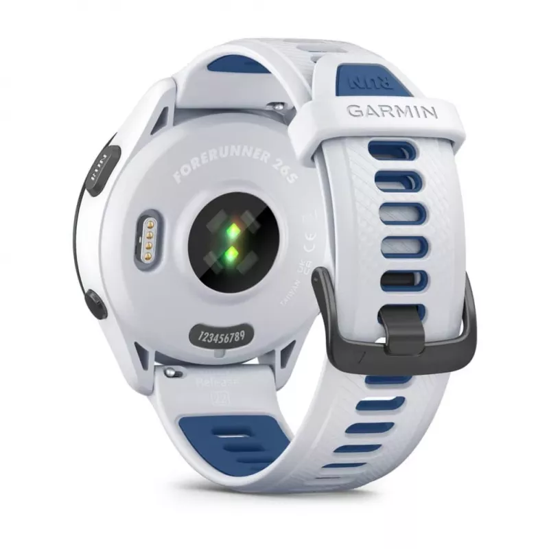 Smartwatch GARMIN Forerunner 265 — 46 mm GFRP case, AMOLED 1.3 inch, GPS/GLONASS/Galileo, 15-day battery, 5 ATM, silicone band