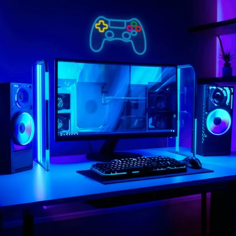 Wired USB Gamepad MANTA SNL63MT Neon Lights — PC controller with USB connection