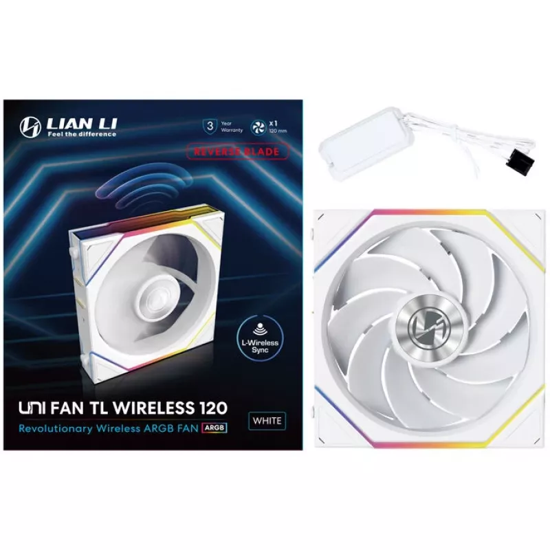 Fan Lian Li 12RTL1W1W 12 cm White 2300 RPM Fluid Dynamic Bearing