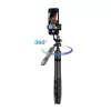 Tripod selfie stick Crong CRGSGU1BLK aluminium Bluetooth with foldable legs and phone mount