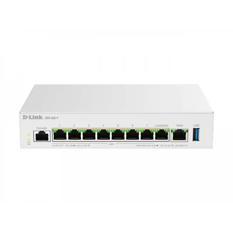 D-Link DBR-600-P/B Business PoE Router, Ethernet WAN, 2.5 Gigabit Ethernet, White