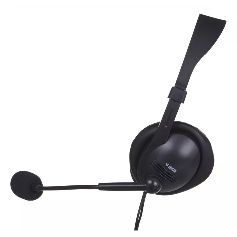 Wired binaural gaming headset IBOX W1MV — circumaural, 3.5 mm, 2 m cable, boom microphone