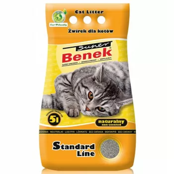 Clumping cat litter super benek Certech Super Benek Standard — bentonite granules, 5 L, fast absorbing, odor elimination