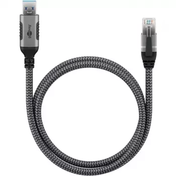 Goobay 70693 USB-a to RJ45 Ethernet CAT 6 Cable for Stable Wired Internet Connection with Router/Modem/Network Switch/Replaces USB to RJ45 Adapter / 1