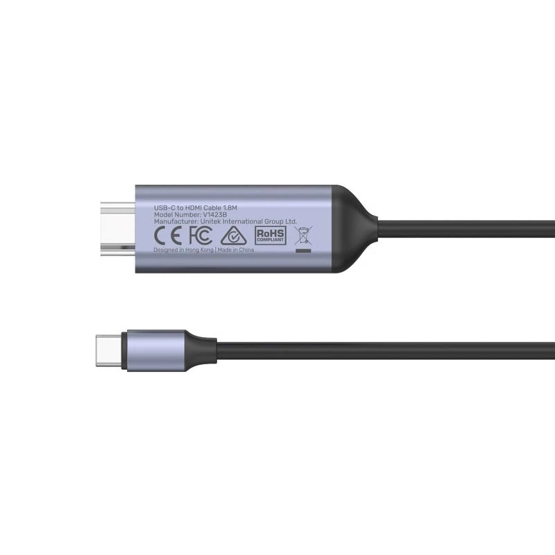 Unitek USB-C to HDMI Cable 8K, USB4, HDR10+, 1.8 m