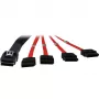 Inter-Tech - SATA- / SAS-Cable - Serial ATA 150/300/600 - 4-Lane - 36 PIN 4iMini MultiLane to SATA - 1,0m - Red (88885301)