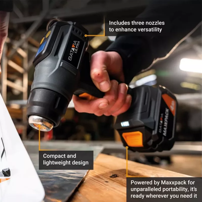 Cordless Heat Gun Batavia B.V. 18V with Digital LCD Display (battery and charger not included)