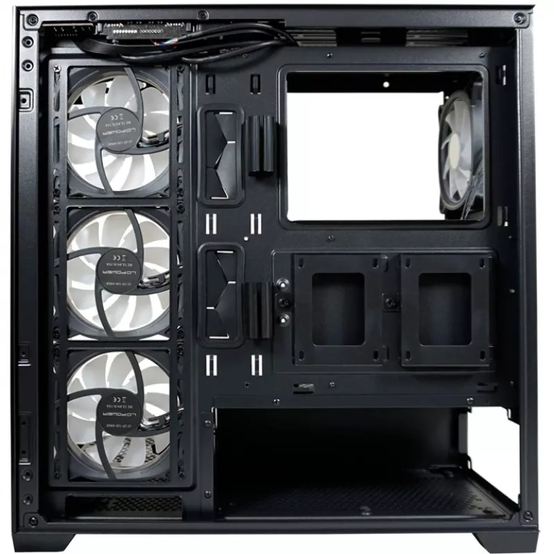 LC-Power Enclosure MidiTower 715B black USB3.2/Audio o.Power Supply SEAMLESS_X (LC-715B-ON)