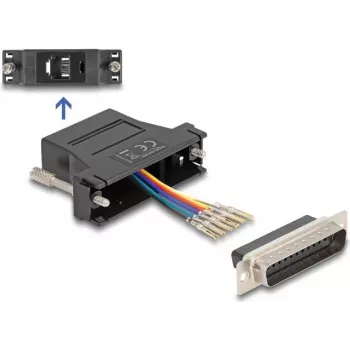 DeLOCK D-Sub 25 pin male to RJ12 female Assembly Kit black