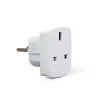 Gembird Cablexpert a-AC-UKEU-001 - Power Supply - Power Supply (S) to Power Supply (W) - White - United Kingdom, Europa (a-AC-UKEU-001)