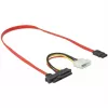 Delock - SATA- / SAS-Cable - SAS 12Gbit/s - Internal Power Supply, 4-pin, Internal SAS, 29-pin (SFF-8482) to SATA (W) - 50 cm